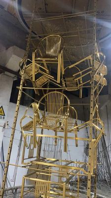 Edelstahlblech PVD-Vakuum-Beschichtungsmaschine Gold Dekorativer Aufzugsspiegel Beschichtung Produktionslinie